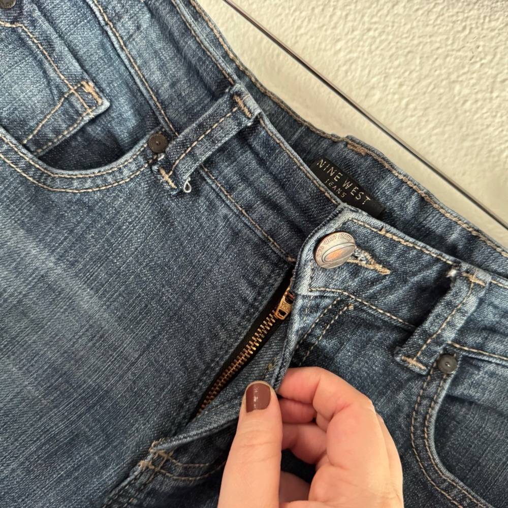 Nine West Y2K Jeans Denim Bootcut Medium Wash Mid Rise Zip Closure Size 6 / 27 - Picture 8 of 16